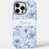 Moderne Blaue Wasserfarbe-Floral-Mustername Case-Mate iPhone Hülle (Rückseite)