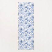 Moderne Blaue Wasserfarbe Floralmuster Name Yogamatte (Vorderseite)