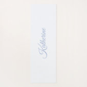 Moderne Blaue Wasserfarbe Floralmuster Name Yogamatte (Rückseite)