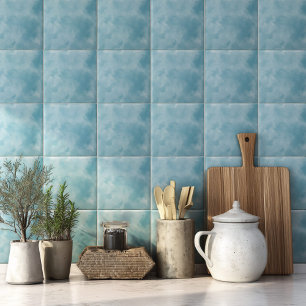 Moderne blaue Wasserfarbe-Küstenheim Fliese