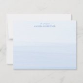 Moderne blaue Wasserfarbe Ombre Note Card Mitteilungskarte (Vorderseite)