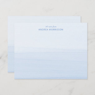 Moderne blaue Wasserfarbe Ombre Note Card Mitteilungskarte