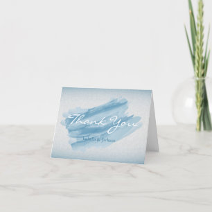 Moderne Blaue Wasserfarbe Spritzer Dankeskarte