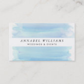 Moderne blaue Wasserfarbe & weißer Streifen Visitenkarte (Vorderseite)