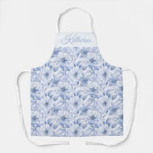Moderne Blaue Wasserfarben-Blumenmuster Schürze (Vorderseite)