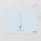 Moderne, blaue Wasserfarben - Einladung zur Hochze Postkarte (Rückseite)