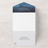 Moderne blaue Wasserfarbenhochzeit in einem Inv All In One Einladung (Außenbereich)