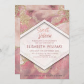 Moderne, blaue Wasserfarbenwaschglatter Einladung (Vorne/Hinten)