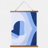 Moderne Blaue Wave Ball Abstrakte Kunst Wandteppich Mit Holzrahmen (Vorderseite)