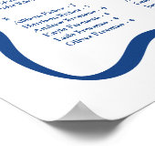 Moderne blaue Wavy Frame Alphabetisierungsdiagramm Poster (Ecke)