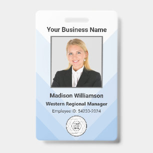 Moderne Blaue Weiße Firmenmitarbeiter-Fotos Ausweis