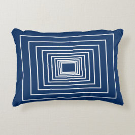 Moderne blaue, weiße Kuben minimalistisch Dekokissen