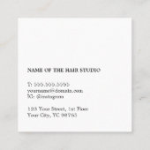 Moderne blaue weiße Schere Haarstylistin Quadratische Visitenkarte (Rückseite)