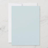 Moderne blaue, weiße und grüne blaue Hochzeit Einladung (Rückseite)