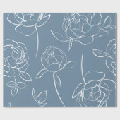 Moderne Blaue Wildblume  Geschenkpapier (Flach)
