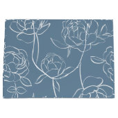 Moderne Blaue Wildblume Große Geschenktüte (Vorderseite)