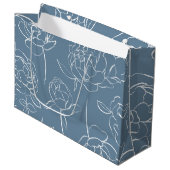 Moderne Blaue Wildblume Große Geschenktüte (Vorderseite Schrägansicht)