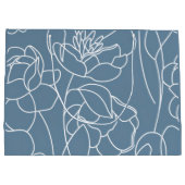Moderne Blaue Wildblume Große Geschenktüte (Rückseite)