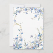 Moderne blaue Wildblumen Botanisches Brautparty Einladung (Rückseite)