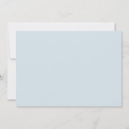 Moderne blaue Wildblumen Hochzeitsessen Probe Einladung (Rückseite)