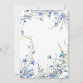 Moderne blaue Wildblumen Save The Date (Rückseite)