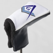 Moderne blaue Winkel und Zirkel Golf Headcover (3/4 Vorderseite)
