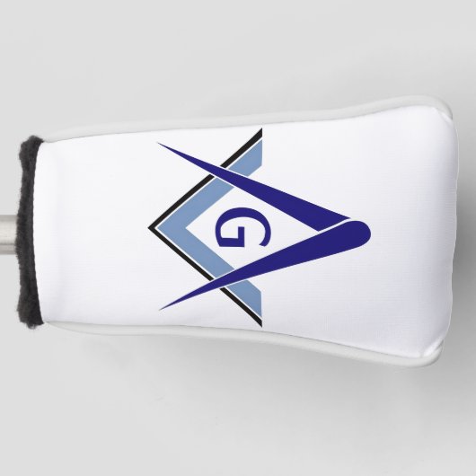 Moderne blaue Winkel und Zirkel Golf Headcover (Vorderseite)