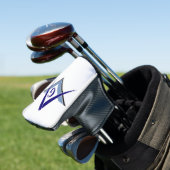 Moderne blaue Winkel und Zirkel Golf Headcover (In Situ)