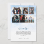 Moderne Blaue Wolken Gedenkfeier Dankeskarte (Rückseite)