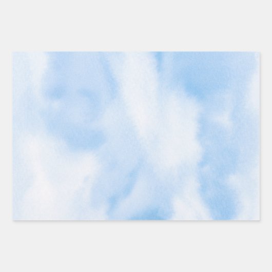 Moderne blaue Wolken Geschenkpapier Set (Vorderseite 2)