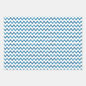 Moderne blaue Zickzack-Gestreifte Weihnachtsgesche Geschenkpapier Set (Vorderseite 3)