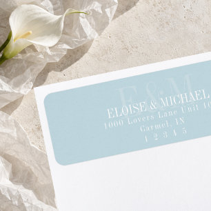 Moderne Blaue Zitrus-Monogramm-Hochzeit in Schreib