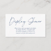 Moderne Blauer handgeschriebener Display-Dusche Begleitkarte (Vorderseite)