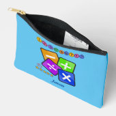 Moderne Blauer Mathematik Stift und Toilette Zubehörtasche (Offen)