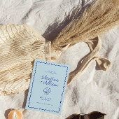 Moderne blauer Mittelmeerraum-Muschel Save the Dat Einladung