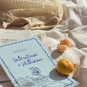 Moderne blauer Mittelmeerraum-Muschel Save the Dat Einladung