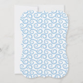 Moderne blauer Umbrella-Baby-Dusche Einladung (Rückseite)