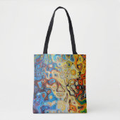 Moderne, blaugelbe Abstrakte Kunst Tasche (Vorderseite)
