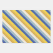Moderne blaugelbe goldene Streifen aus Hanukkah Geschenkpapier Set (Vorderseite 3)