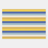 Moderne blaugelbe goldene Streifen Hanukkah Geschenkpapier Set (Vorderseite 2)
