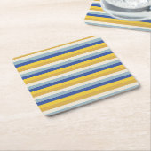 Moderne blaugelbe goldene Streifen Hanukkah Rechteckiger Pappuntersetzer (angewinkelt)