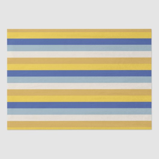 Moderne blaugelbe goldene Streifen Hanukkah Seidenpapier (Vorderseite)