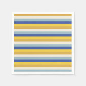 Moderne blaugelbe goldene Streifen Hanukkah Serviette (Vorderseite)