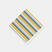 Moderne blaugelbe goldene Streifen Hanukkah Serviette (Ecke)