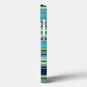 Moderne blaugelbe grüne Streifen Abstrakt Case-Mate iPhone Hülle (Rückseite / Links)