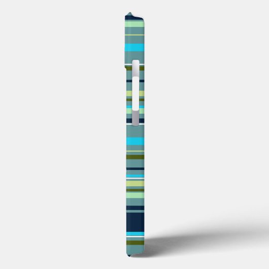 Moderne blaugelbe grüne Streifen Abstrakt Case-Mate iPhone Hülle (Rückseite / Links)