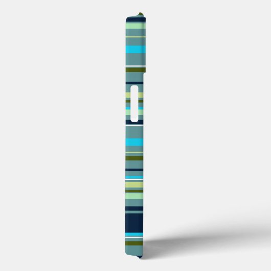 Moderne blaugelbe grüne Streifen Abstrakt Case-Mate iPhone Hülle (Rückseite / Rechts)