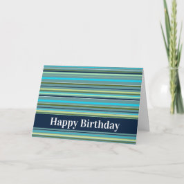 Moderne blaugelbe grüne Streifen glücklich zum Geb Karte