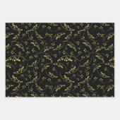 Moderne, blaugelbe Lila-Beeren-Muster Geschenkpapier Set (Vorderseite 3)