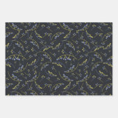 Moderne, blaugelbe Lila-Beeren-Muster Geschenkpapier Set (Vorderseite 2)